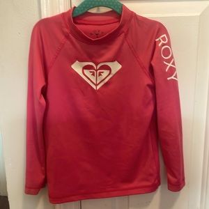 Little girl’s Roxy whole-hearted rash guard - hot pink- size 4